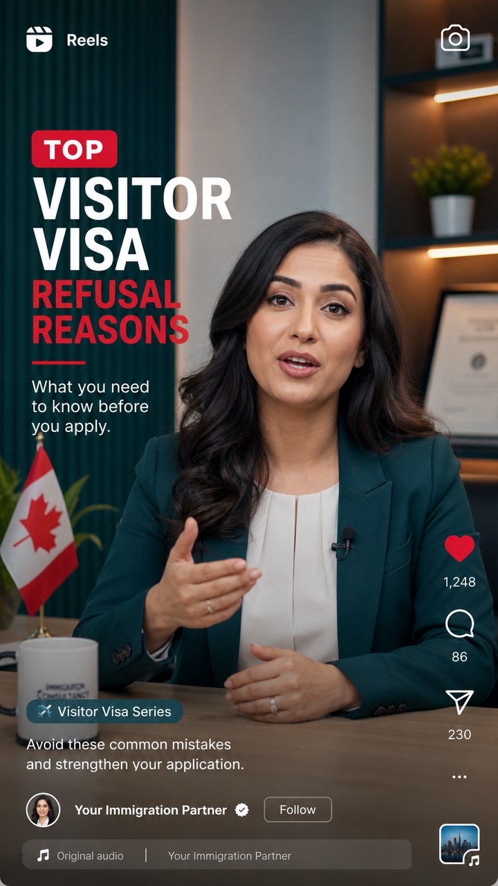 Visitor visa refusal Instagram reel snippet